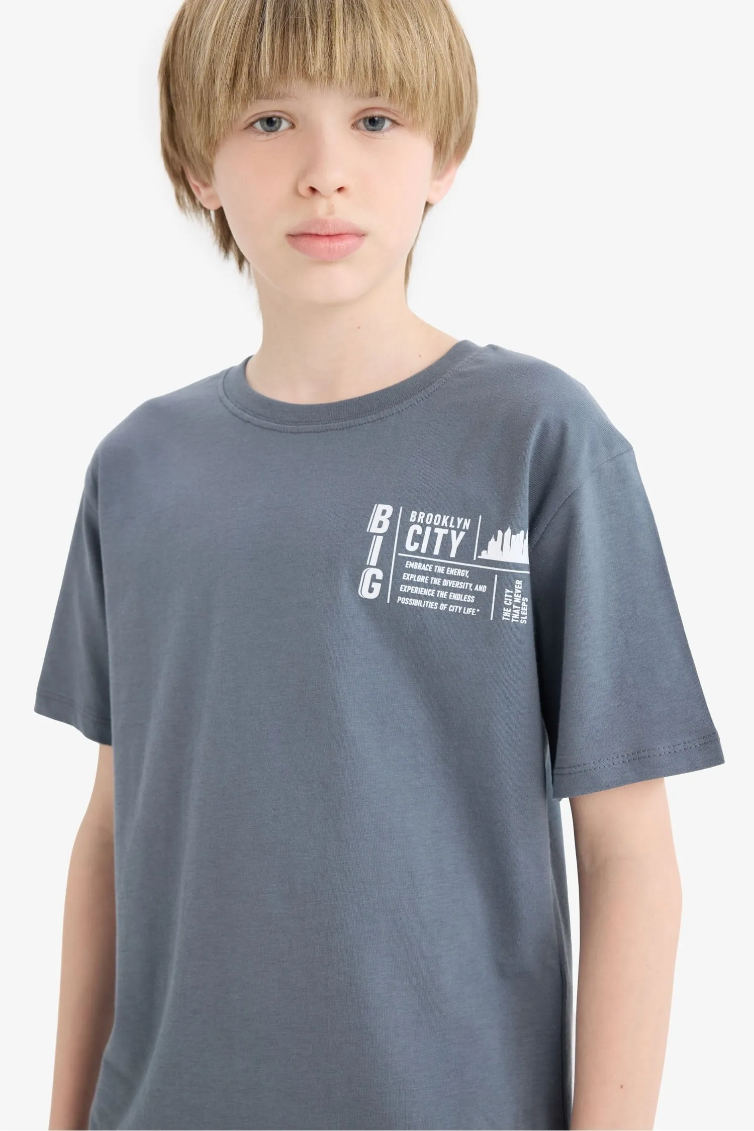 Boy Crew Neck Printed Short Sleeve T-Shirt