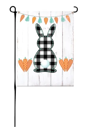 Buffalo Plaid Easter Bunny Garden Flag