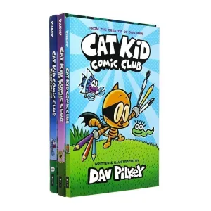 Cat Kid Comic Club Collection 3 Books By Dav Pilkey (Cat Kid Comic Club, On Purpose & Perspective)