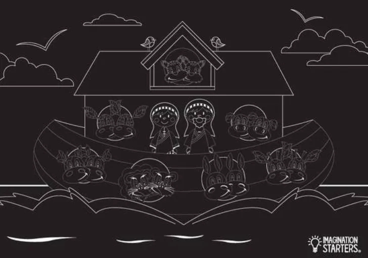 Chalkboard Noah's ark Placemat