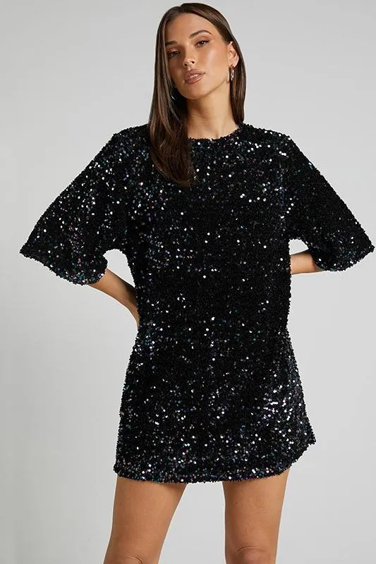 Charlotte | Sequins Backless Mini Dress