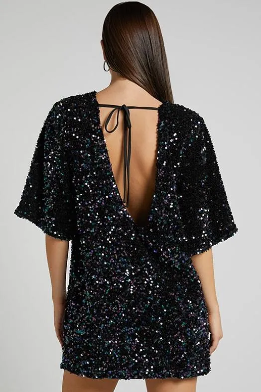 Charlotte | Sequins Backless Mini Dress