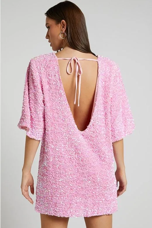 Charlotte | Sequins Backless Mini Dress