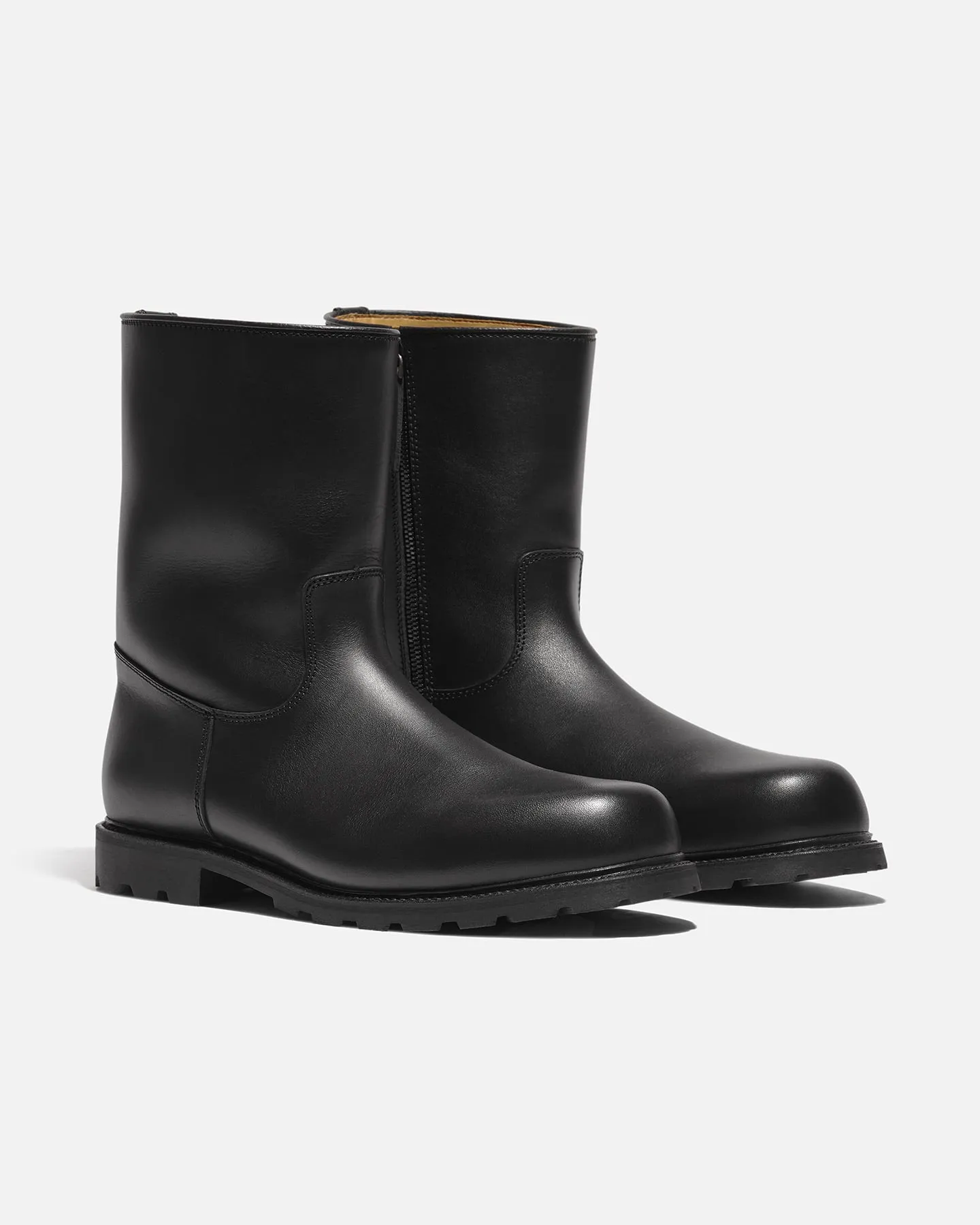 City boots black with leather lining