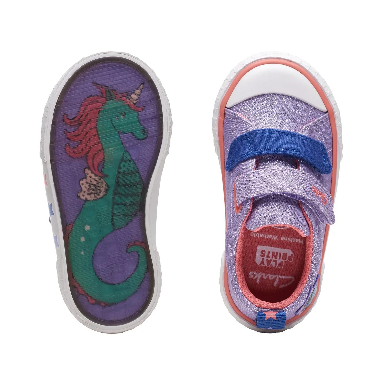 CLARKS GIRLS FOXING PLAY TODDLER. (WIDE FIT)