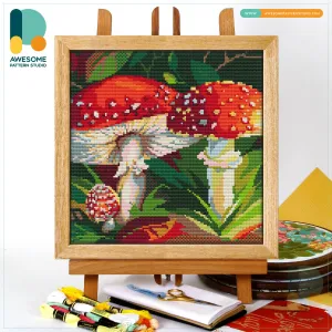 Counted Cross Stitch Kit:Fly Agaric Mushroom (120 x 120)