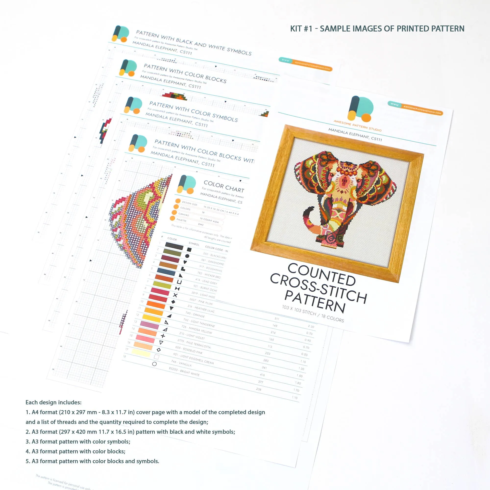 Counted Cross Stitch Kit:Fly Agaric Mushroom (120 x 120)