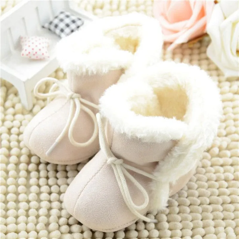 Cozy Baby Shoes 3 Colors Winter Baby Girl Tie Up Booties born Toddlers Kid Cozy Crib Shoes