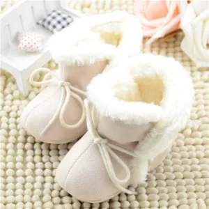 Cozy Baby Shoes 3 Colors Winter Baby Girl Tie Up Booties born Toddlers Kid Cozy Crib Shoes