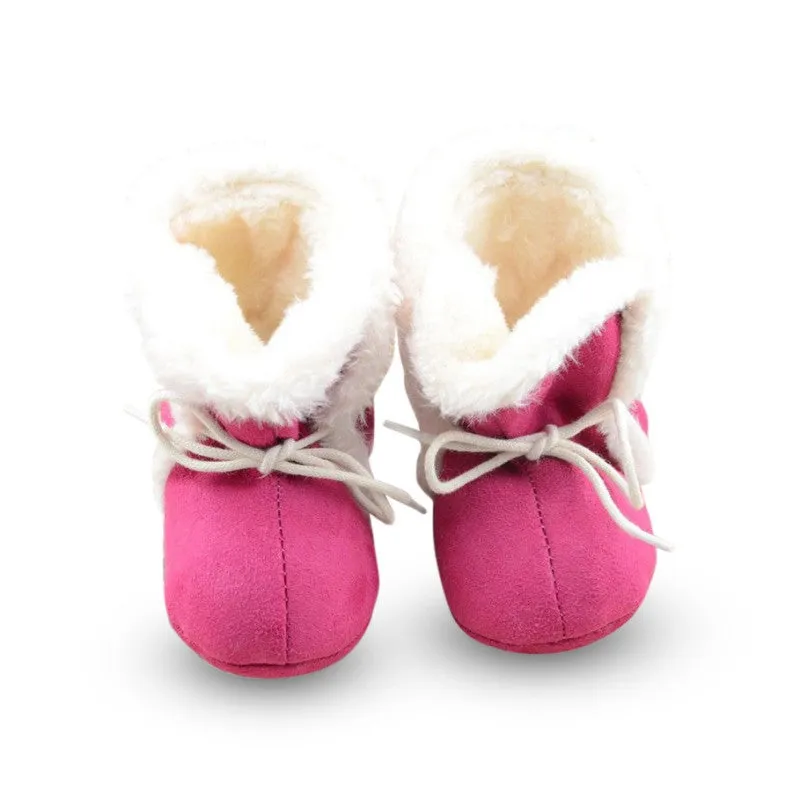 Cozy Baby Shoes 3 Colors Winter Baby Girl Tie Up Booties born Toddlers Kid Cozy Crib Shoes
