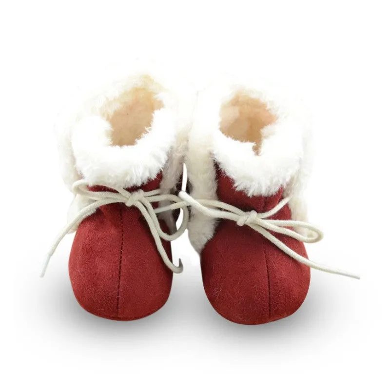 Cozy Baby Shoes 3 Colors Winter Baby Girl Tie Up Booties born Toddlers Kid Cozy Crib Shoes