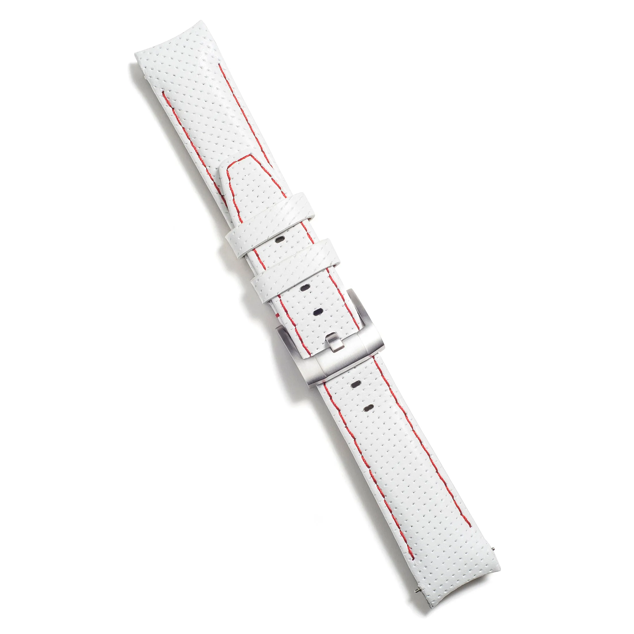 Curved End Racing Leather Strap for Rolex Yacht-Master with Tang Buckle