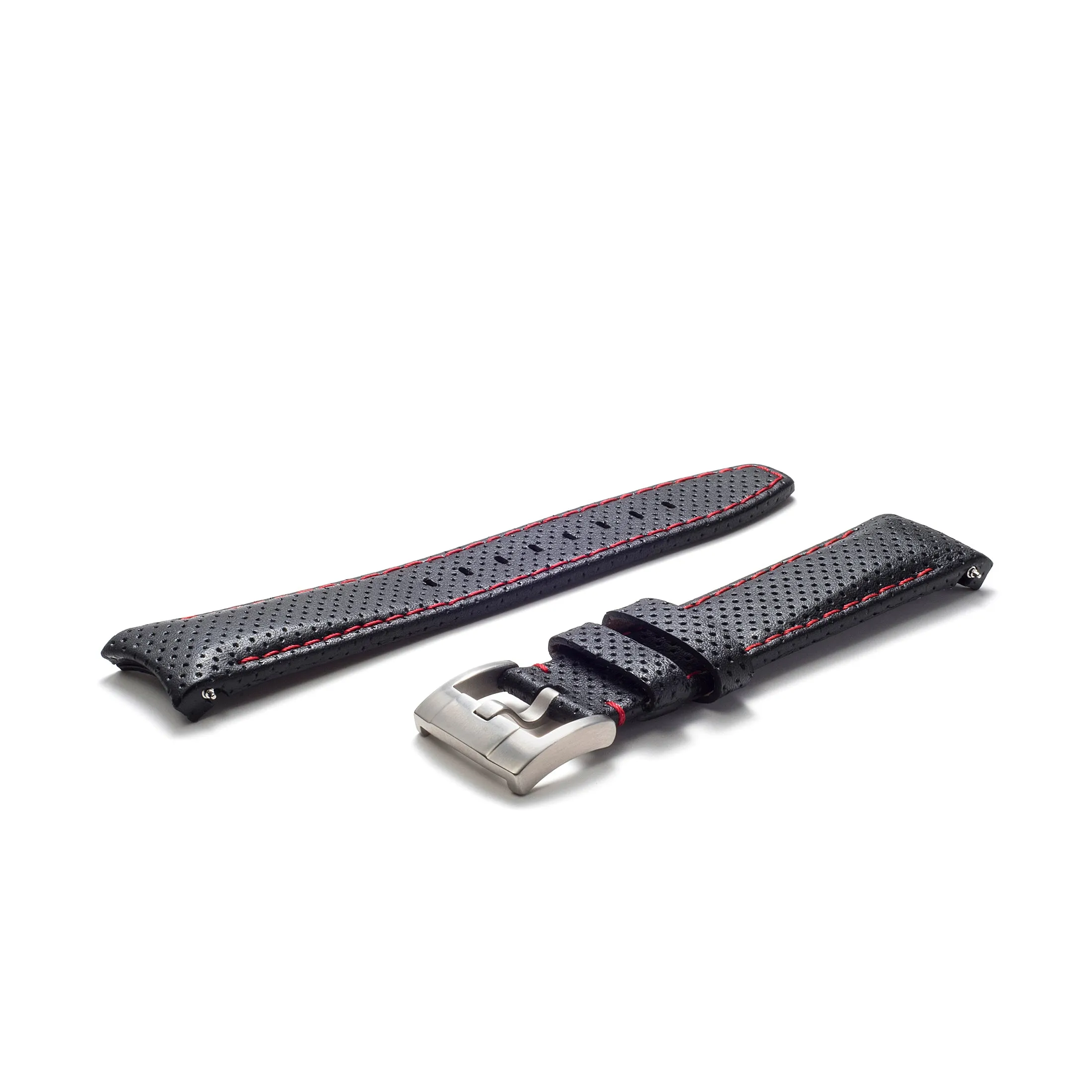 Curved End Racing Leather Strap for Rolex Yacht-Master with Tang Buckle