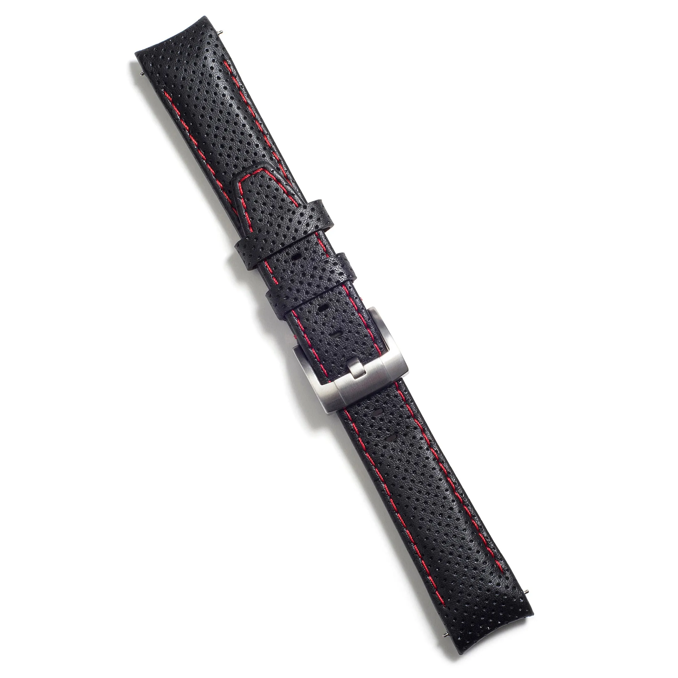 Curved End Racing Leather Strap for Rolex Yacht-Master with Tang Buckle