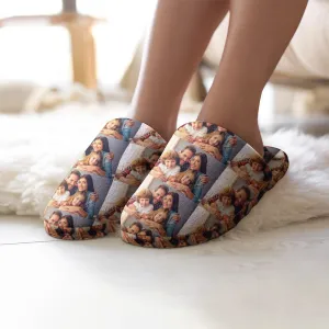 Custom Photo Women's and Men's Slippers Personalized Casual House Shoes Indoor Outdoor Bedroom Cotton Slippers
