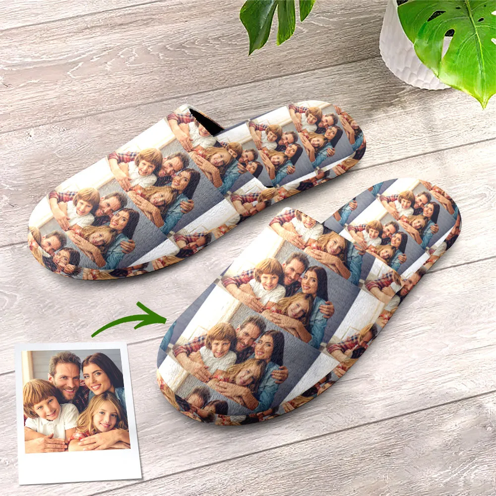 Custom Photo Women's and Men's Slippers Personalized Casual House Shoes Indoor Outdoor Bedroom Cotton Slippers