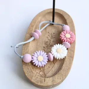 Daisy Adjustable Bracelet - Blush, White & Lilac