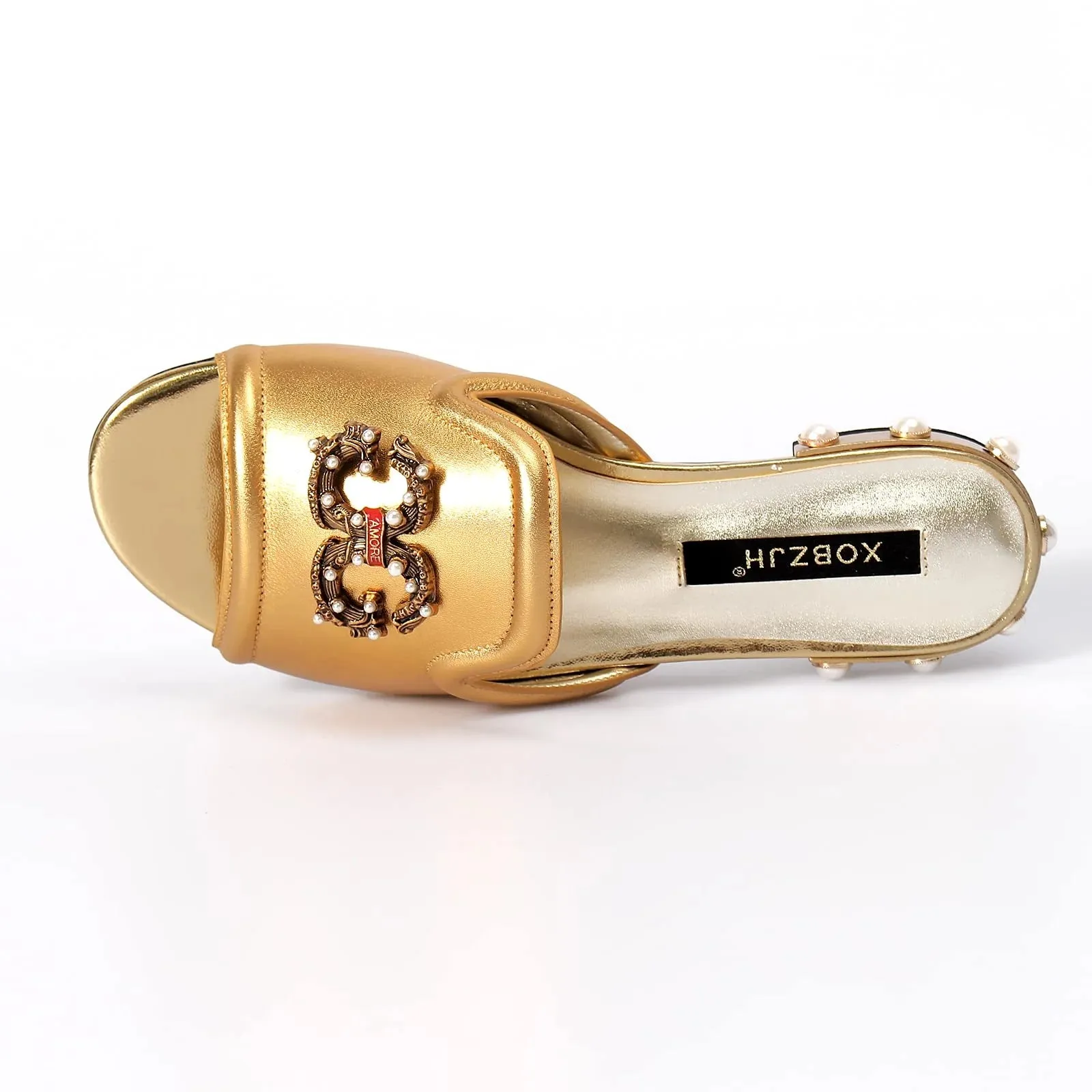 Designer Women Gold Flat Sandals Slides Mule Shoe Luxury Brand 2022 Shoes Woman Ladies Summer Flip Flops Slippers Fashion