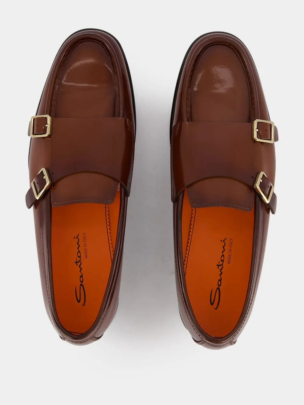 Double-Strap Leather Monk Shoes