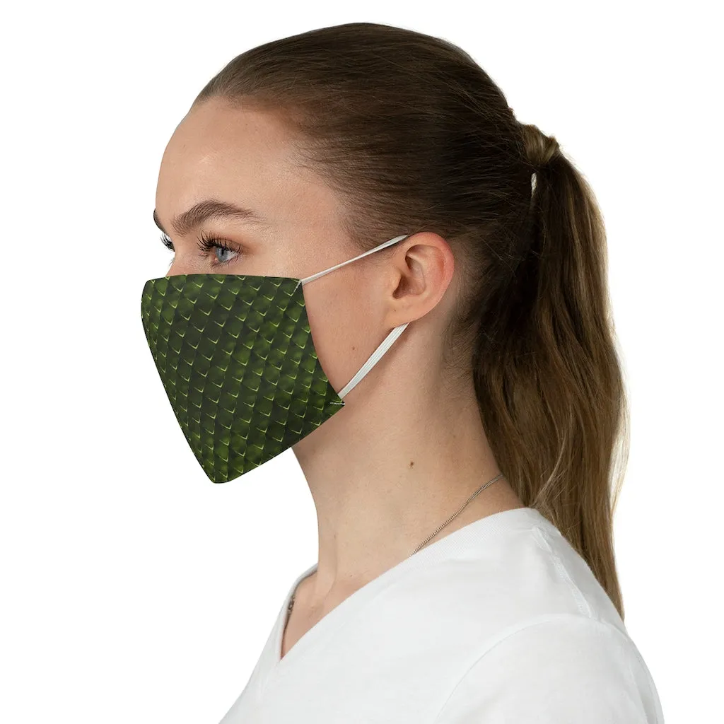 Dragon Scales Fabric Face Mask Printed Cloth Green Serpent