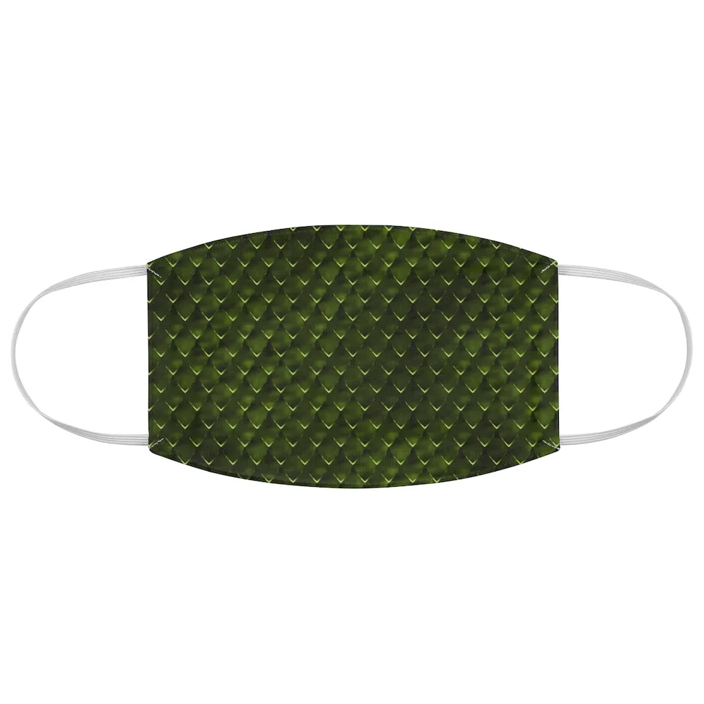 Dragon Scales Fabric Face Mask Printed Cloth Green Serpent
