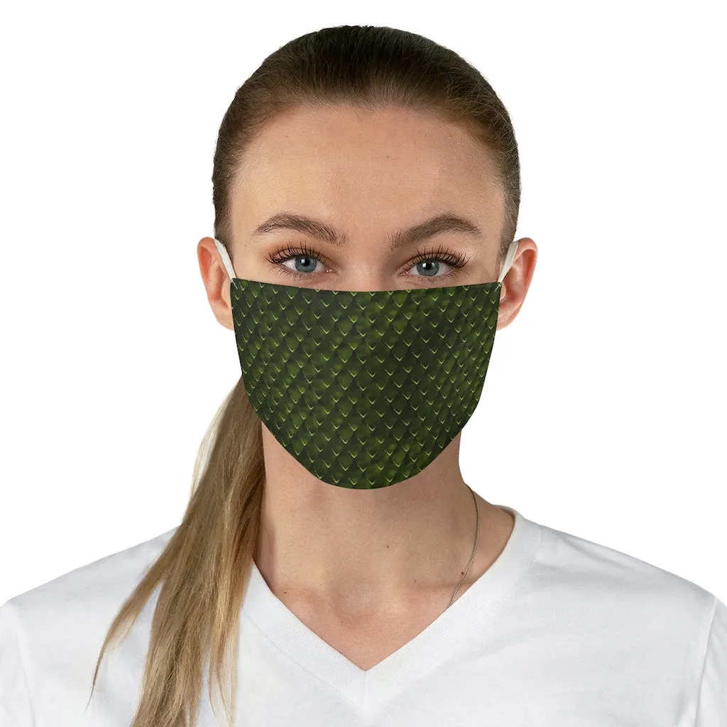 Dragon Scales Fabric Face Mask Printed Cloth Green Serpent