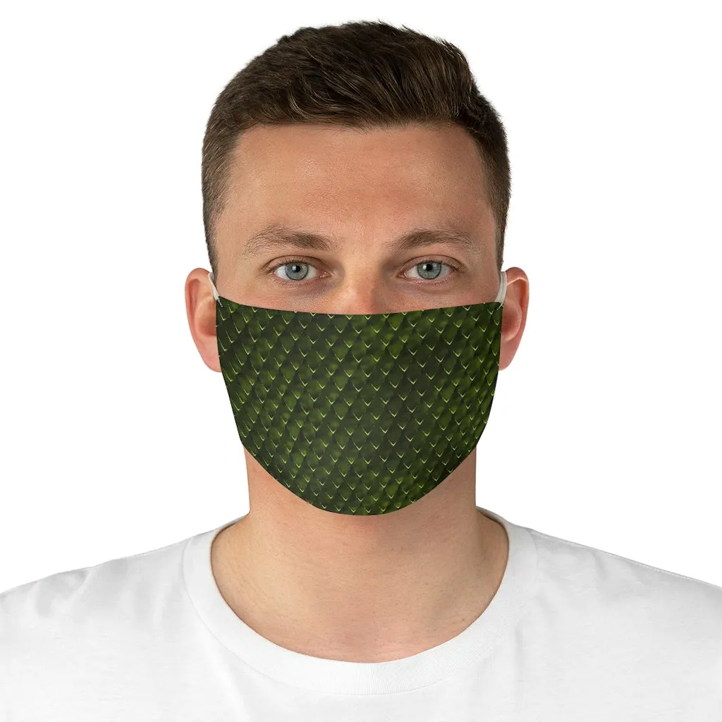 Dragon Scales Fabric Face Mask Printed Cloth Green Serpent