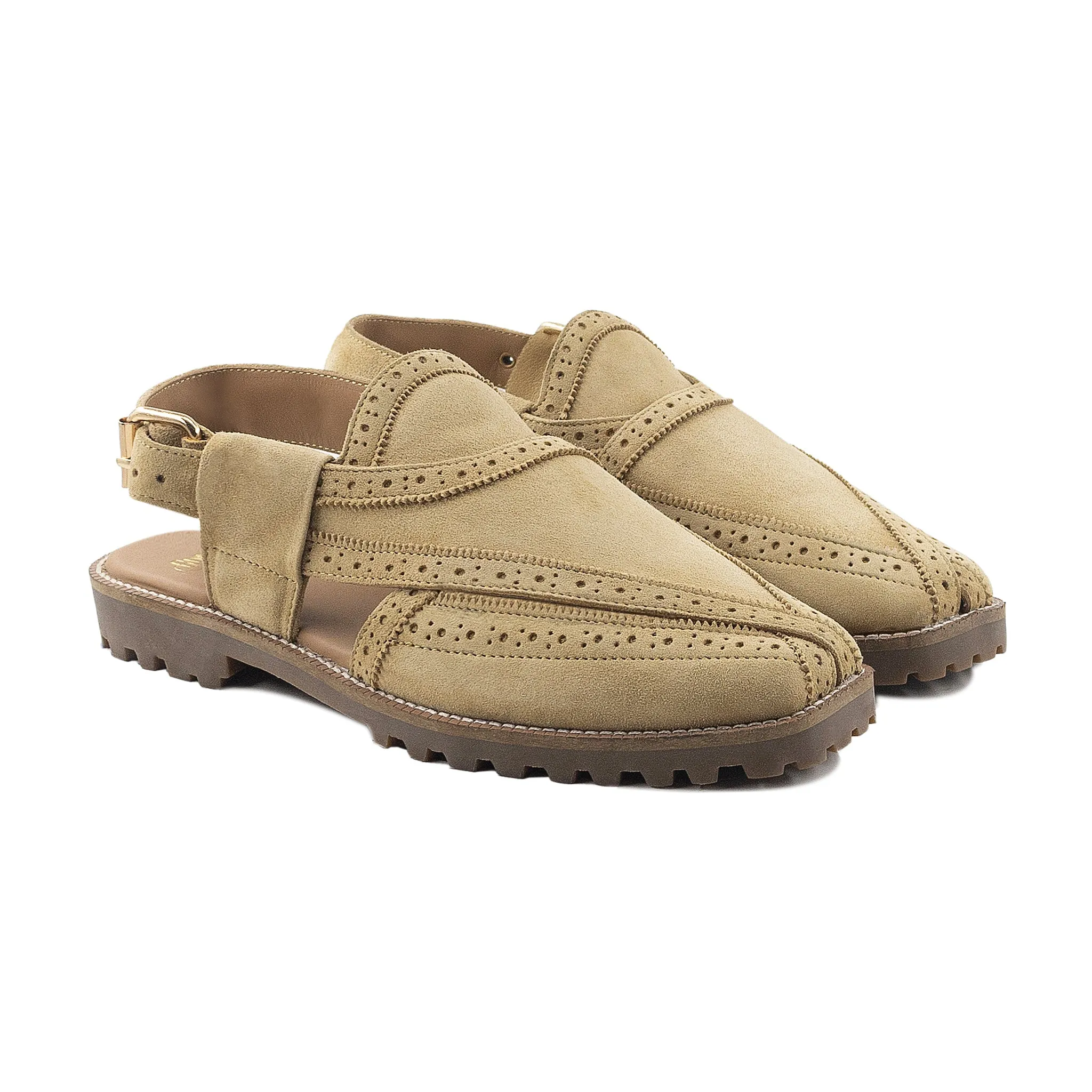 Edgar - Men's Tan Kid suede Sandal