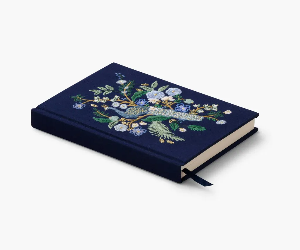 Embroidered Journal Peacock