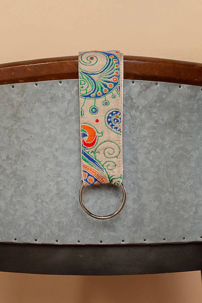 Embroidered patterns ring tie cloth belt
