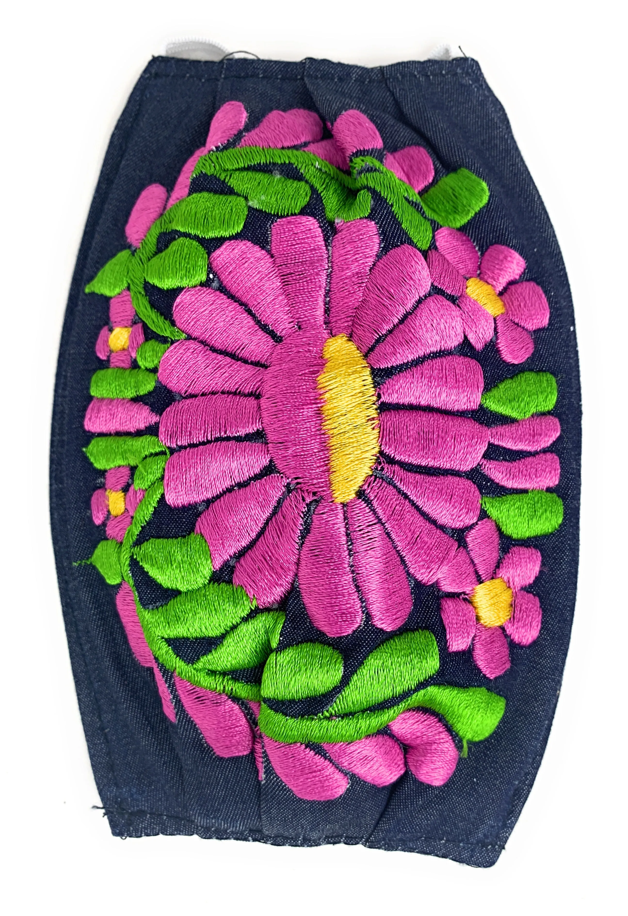 Face Mask Artesanal De Tela Con Bordado De Flores