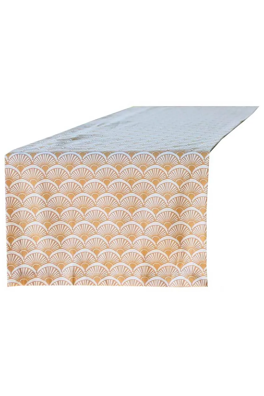 fandango camel yellow printed cloth table runners