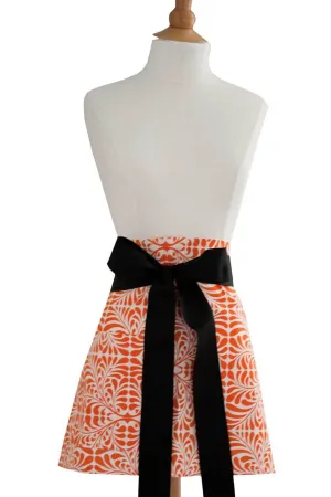 fern orange printed cloth cocktail aprons