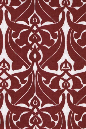 filigree claret red printed cloth oven mitt