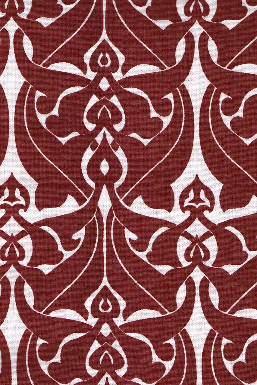 filigree claret red printed cloth oven mitt