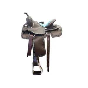 Fort Worth Barrel Saddle Optiflex Tree Brown with Turquoise (FOR0310)