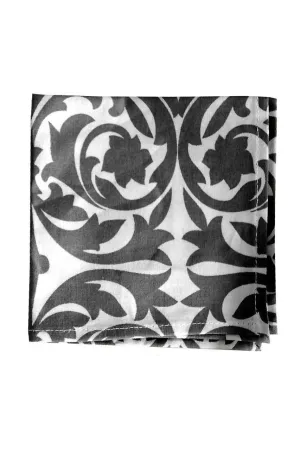 garden gate graphite gray printed cloth cocktail napkins