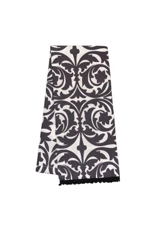 garden gate graphite gray printed cloth guest towels
