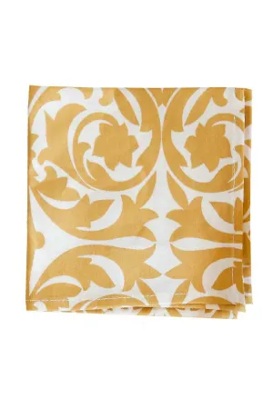 garden gate yellow ochre printed cloth cocktail napkins