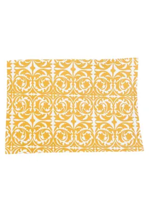 garden gate yellow ochre printed cloth placemats