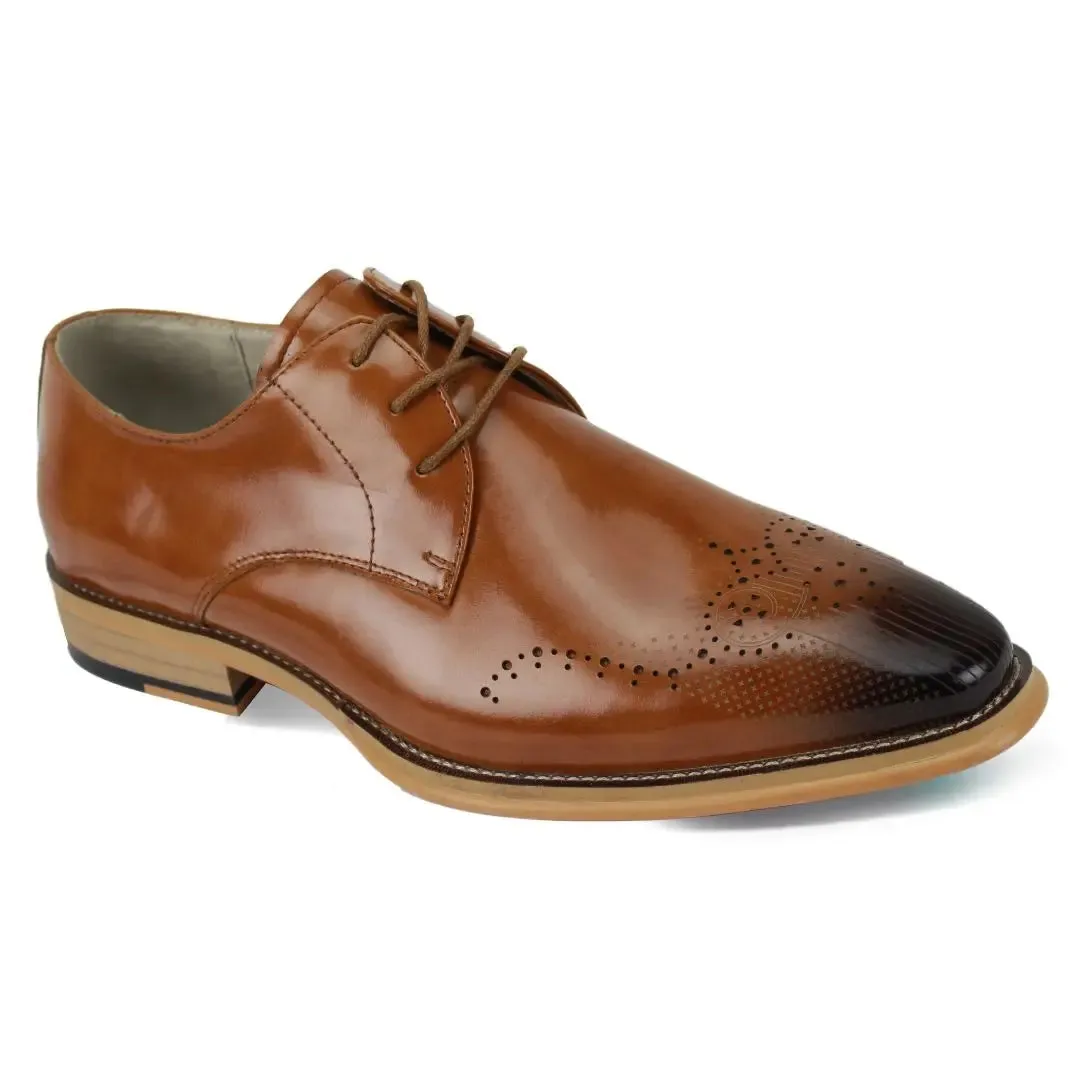 Giovanni Owen Lace Up Perforated Leather Oxford
