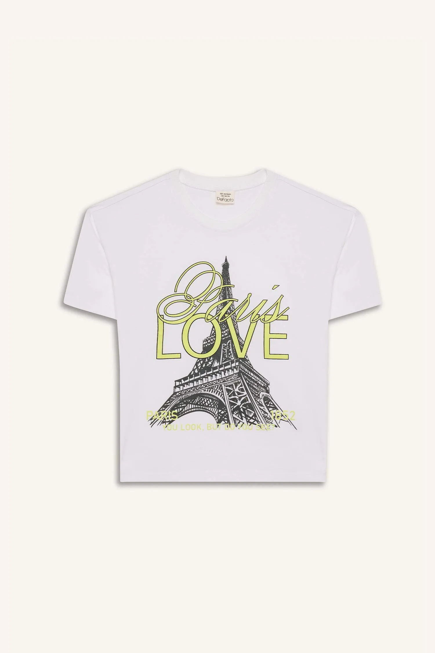 Girl Child Relax Fit Bicycle Collar Printed Short Sleeve T-Shirt