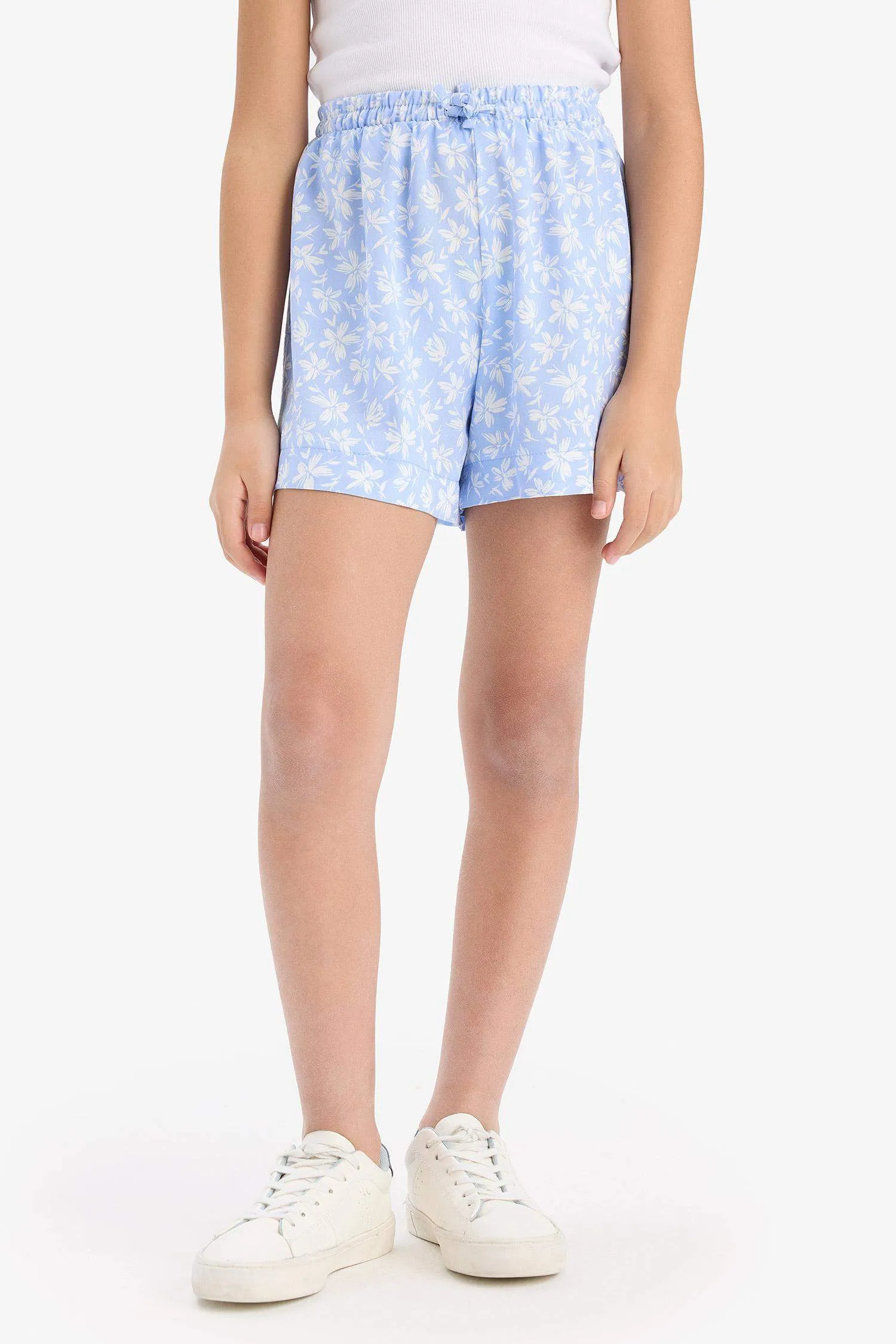 Girl Floral Patterned Viscose Shorts
