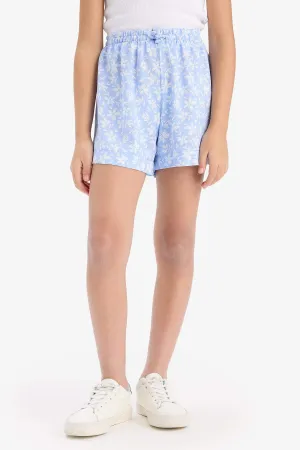 Girl Floral Patterned Viscose Shorts