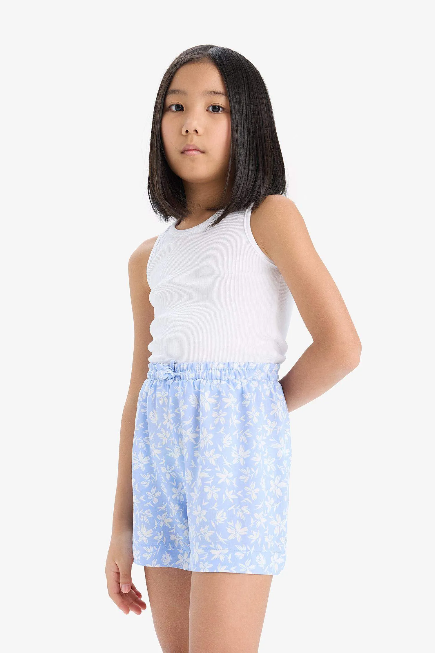 Girl Floral Patterned Viscose Shorts