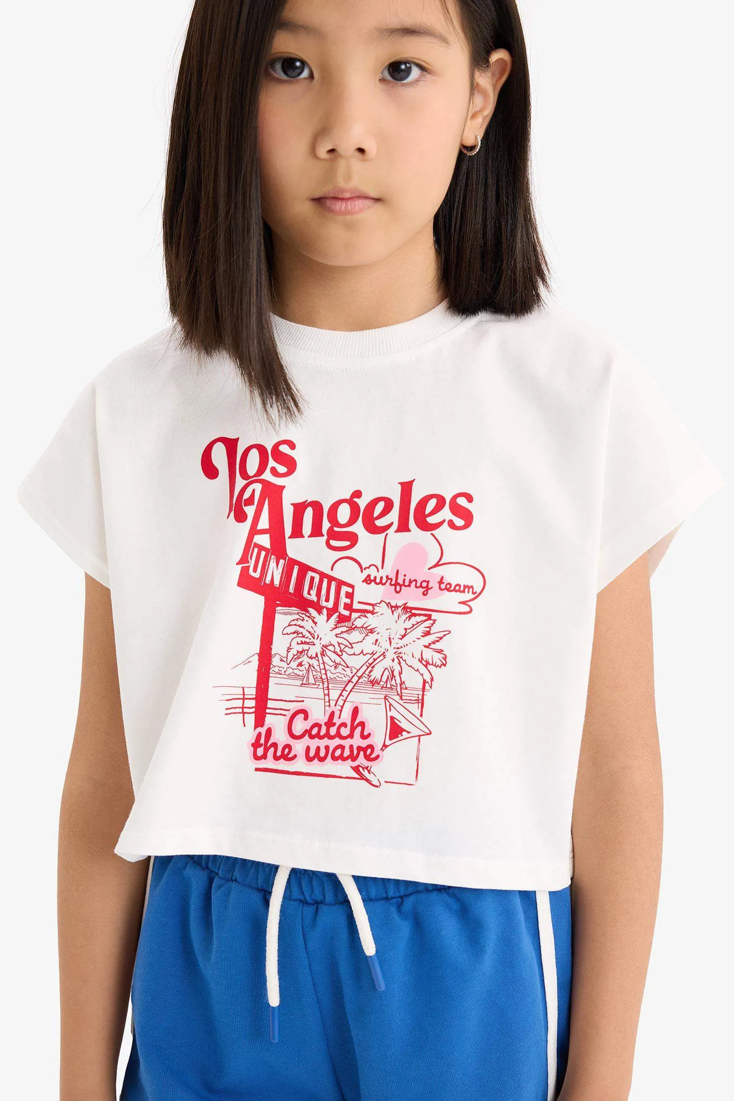Girl Printed Short Sleeve T-Shirt Shorts 2 Piece Set