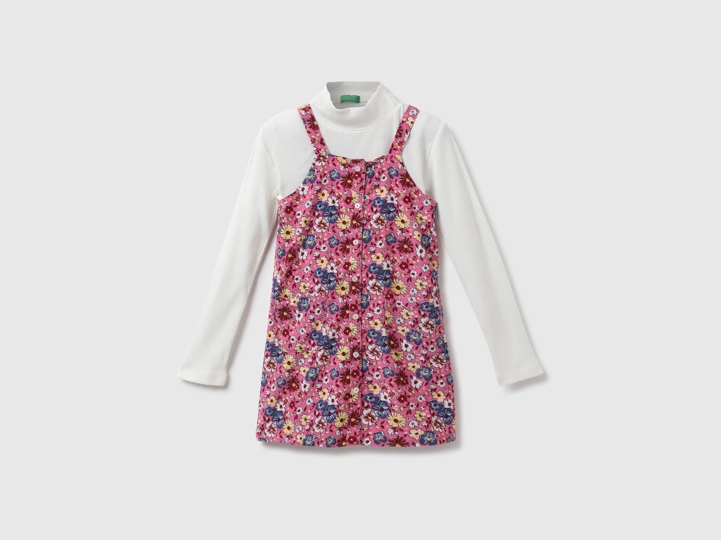Girls Floral High Neck Dress Set
