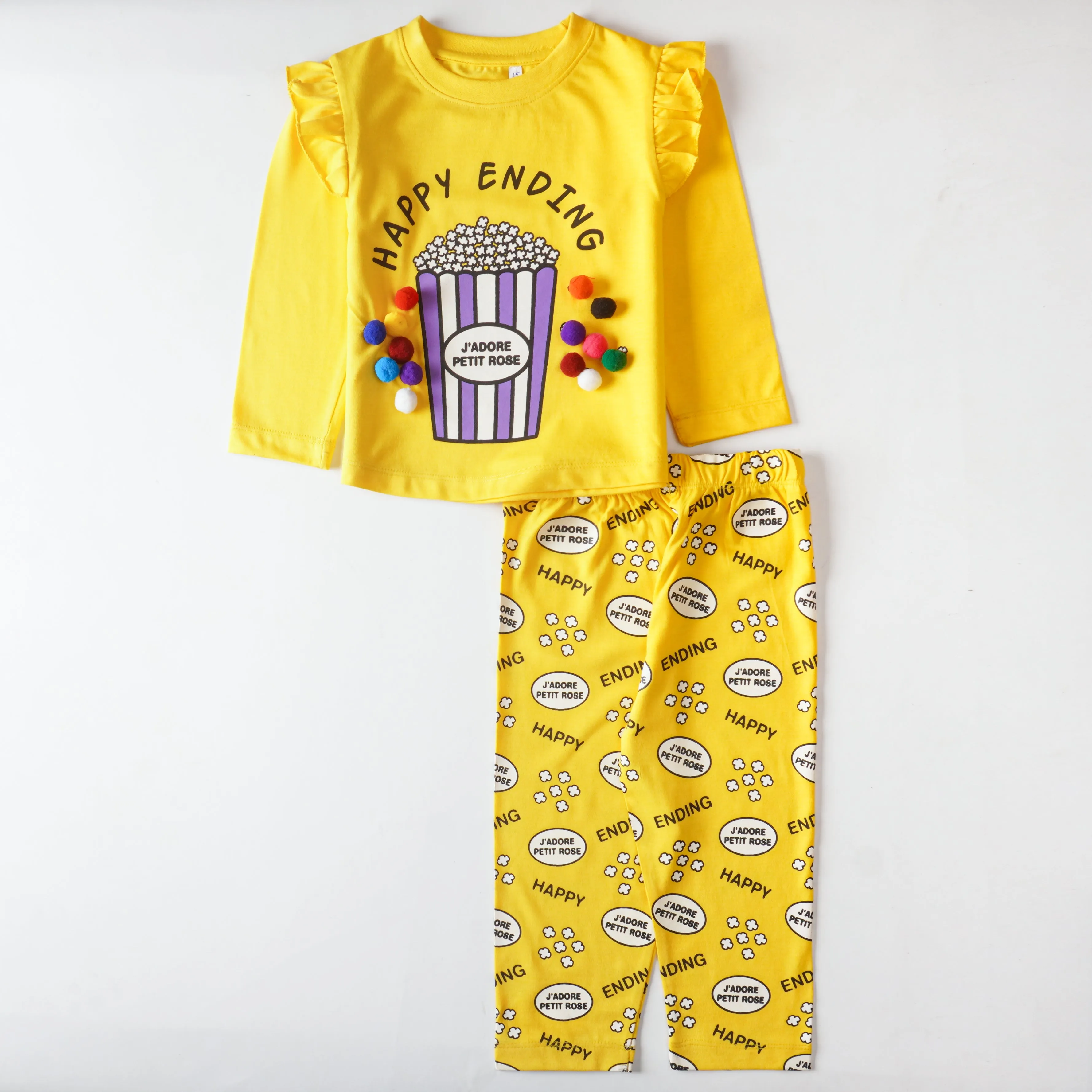 Girls Printed Full Sleeve Suit (Happy Ending)