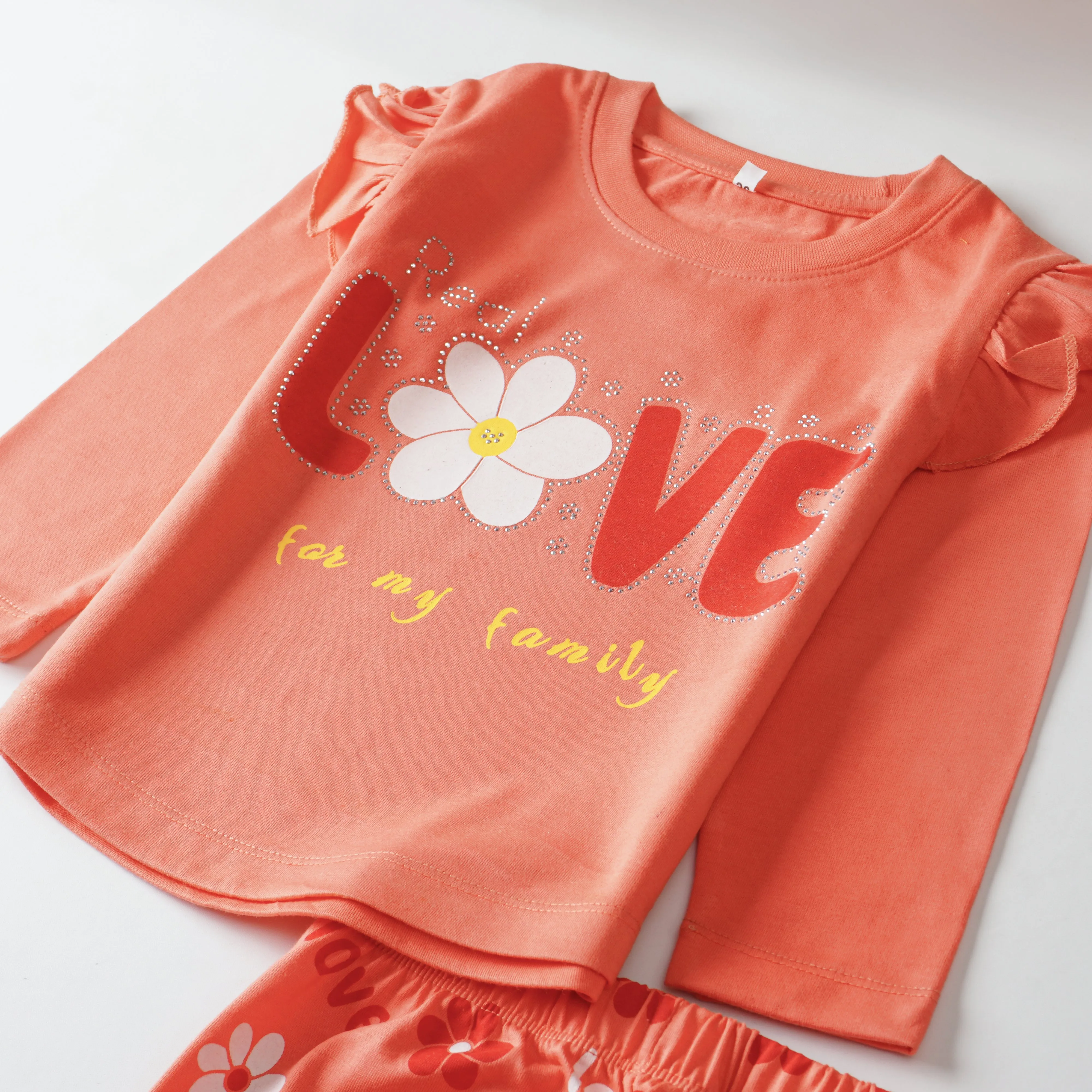 Girls Printed Full Sleeve Suit (Love)