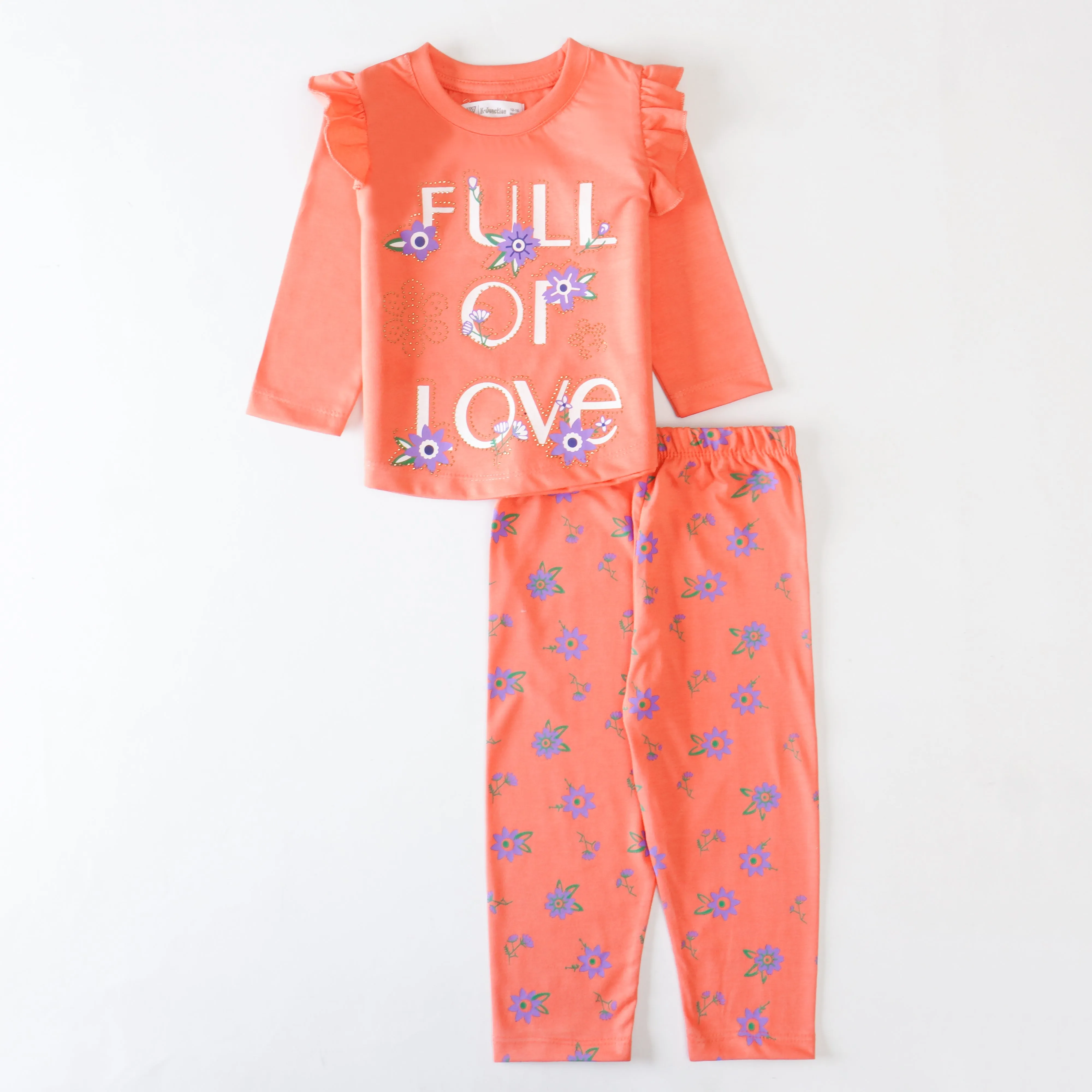 Girls Printed Full Sleeve Suit